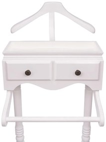 Suporte para roupas com armário em madeira, branco