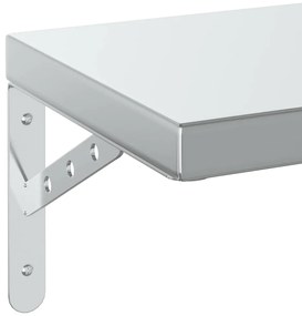 Prateleiras de parede 2pcs 100x23,5 cm aço inoxidável prateado