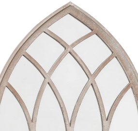 Espelho de jardim p/ uso exterior ferro 100x45 cm cor de areia