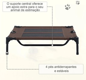 PawHut Cama Elevada para Cães Cama de Animais de Estimação com Malha T