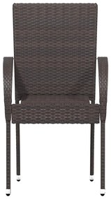 Cadeiras de exterior empilháveis 6 pcs vime PE castanho