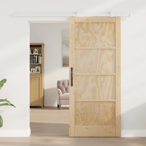 porta deslizante vidaXL com kit de acessórios "ORKDAL" Madeira de Pinh