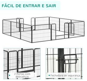 PawHut Parque para Cães com 12 Painéis Recinto para Animais de Estimaç