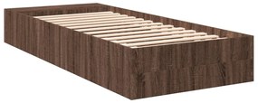 Estrutura de cama 90x190 cm derivados madeira carvalho castanho