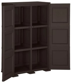 Armário de plástico 79x43x125 cm design de madeira castanho