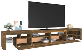 Móvel de TV Phila com Luzes LED 260 cm - Madeira Rustica - Design Mode