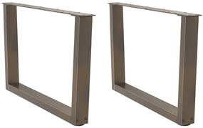 vidaXL Pés para mesa de centro em formato de V, 2 peças, aço natural, 70x(42-43,3) cm, aço