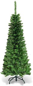 Árvore de Natal com neve de 1,35 m, 226 ramos, base metálica sólida e luzes LED Verde