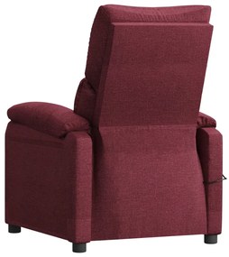 Poltrona de massagens elétrica reclinável tecido vermelho tinto