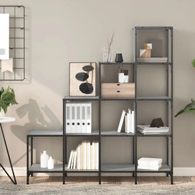 Estante 122x30x132 cm derivados de madeira e metal cinza sonoma
