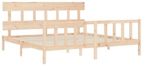 Estrutura de cama Super King Size com cabeceira madeira maciça