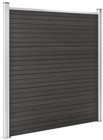 Painel de vedação para jardim WPC 180x186 cm cinzento