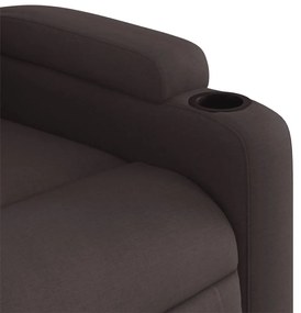 Poltrona reclinável tecido castanho-escuro