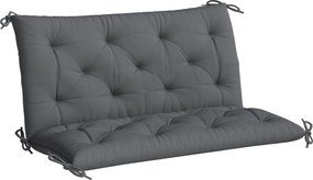 Outsunny Almofada Banco 2 Lugares Encosto Confortável 6 Cordões Fixação 100x98x8cm Cinza Resistente | Aosom Portugal