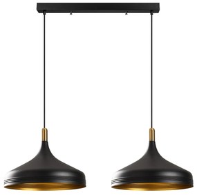 Candeeiro de Teto Saglam – Preto e Dourado – 68 x 36 cm