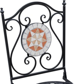 Conjunto de 2 Cadeiras Dobráveis de Jardim Cadeiras com Mosaico Carga Máxima 120 kg 50x40x94,5 cm Preto
