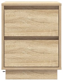 Mesa de Cabeceira com Luzes LED Carvalho Sonoma 39x34,5x50 cm