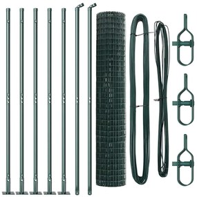 Cerca Euro com 7 postes flangeados, 1,4 x 10m em aço galvanizado.