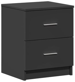 Mesas de cabeceira 2 pcs com 2 gavetas 40x36x50 cm preto