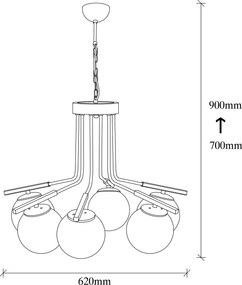 Chandelier Yildiz – Preto Antique – 62 cm x 90 cm