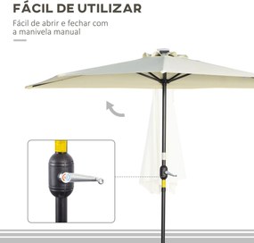 Chapéu de Sol de Jardim com 24 Luzes LED Solar 265x135x240 cm Chapéu d