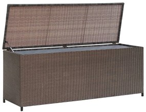 42499 vidaXL Caixa de arrumação para jardim 120x50x60 cm vime PE castanho