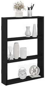 vidaXL Prateleira de parede 43x9x60 cm derivados de madeira preto