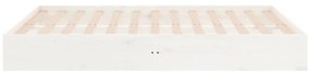 Estrutura de cama casal 135x190 cm madeira maciça branco