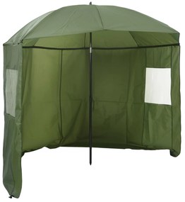 vidaXL Guarda-Chuva para Pesca Amarelo Exército 220 x 193 cm