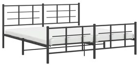 Estrutura de cama sem colchão com pés 180x200 cm preto