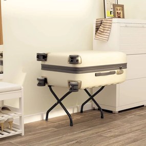 vidaXL Suporte de bagagem com encosto 56x39x52 cm preto
