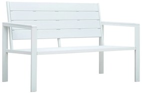 Banco de jardim 120 cm PEAD aspeto de madeira branco