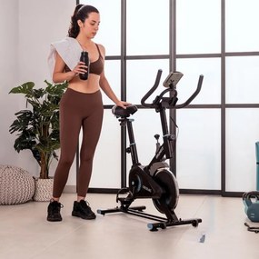 Bicicleta de ciclismo indoor Drumfit Indoor 6000 Compact com volante de inércia de 6 kg, 85 x 44 x 109 cm