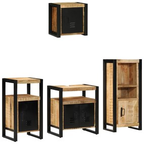 vidaXL Conjunto de Móveis para Banheiro 4 pcs Madeira de manga maciça