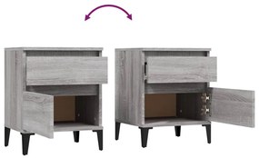 Mesas de cabeceira 2 pcs 40x35x50 cm cinzento sonoma