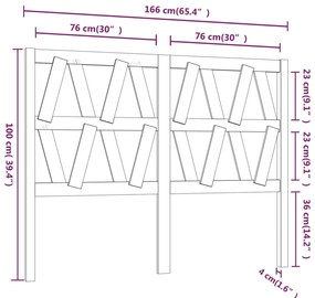Cabeceira de cama 166x4x100 cm pinho maciço branco