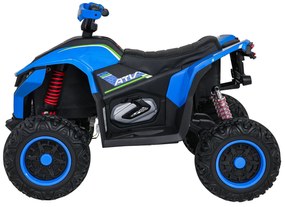 Moto 4 elétrica para crianças 12V 4x4 Fast Wheel, Controle remoto, Rodas Espuma EVA, assento couro ecológico Azul