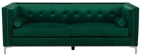Sofá de 3 lugares em veludo verde esmeralda AVALDSENES Beliani