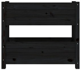 Vaso/floreira 77x25x66 cm madeira de pinho maciça preto