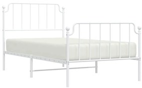 Estrutura de cama com cabeceira e pés 100x190 cm metal branco