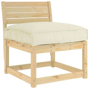 vidaXL Almofada de palete para assento Creme 70 x 70 x 12 cm