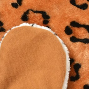 Tapete leopardo de pelúcia, 139 cm, castanho