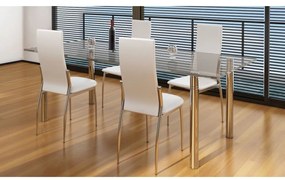 Cadeiras de jantar 4 pcs couro artificial branco