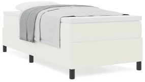 Cama Box Spring com Colchão Creme 80x200 cm Tecido de Corduroy