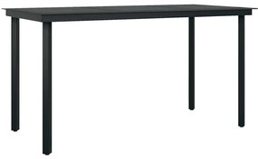 Conjunto jantar jardim 5 peças almofadas vidro vime PE castanho