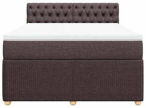 Cama com molas/colchão 140x200 cm tecido castanho-escuro