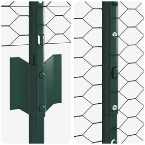 Postes de Cerca vidaXL 11 pcs U-Channel Verde 140 cm de Aço