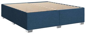 Cama com molas/colchão 180x200 cm tecido azul
