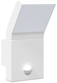 Candeeiro parede LED exterior c/ sensor alumínio fundido branco