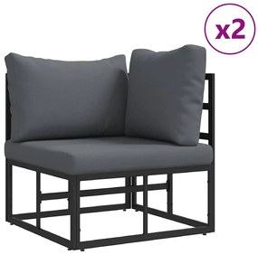 Conjunto de Sofá de Jardim 5 pcs Preto 213 x 71.5 x 71 cm